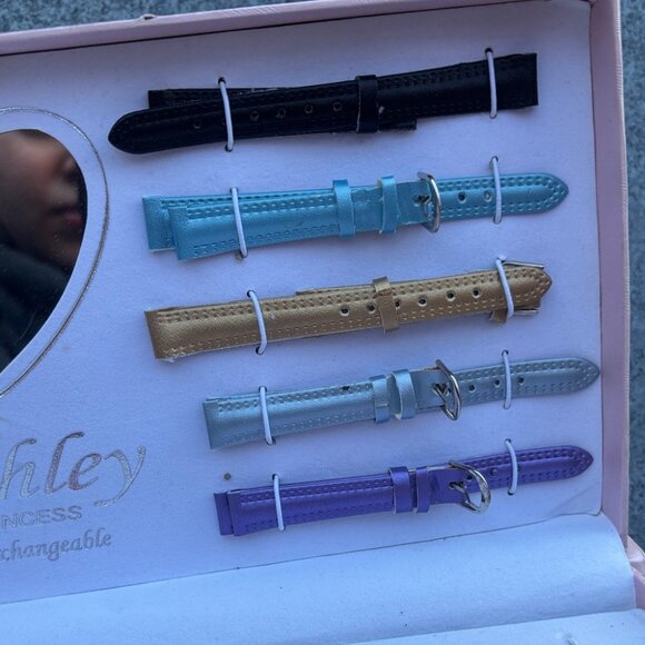 Vintage Ashley Princess Interchangeable Wrist Watch Bands & Faces In Box - Picture 5 of 8